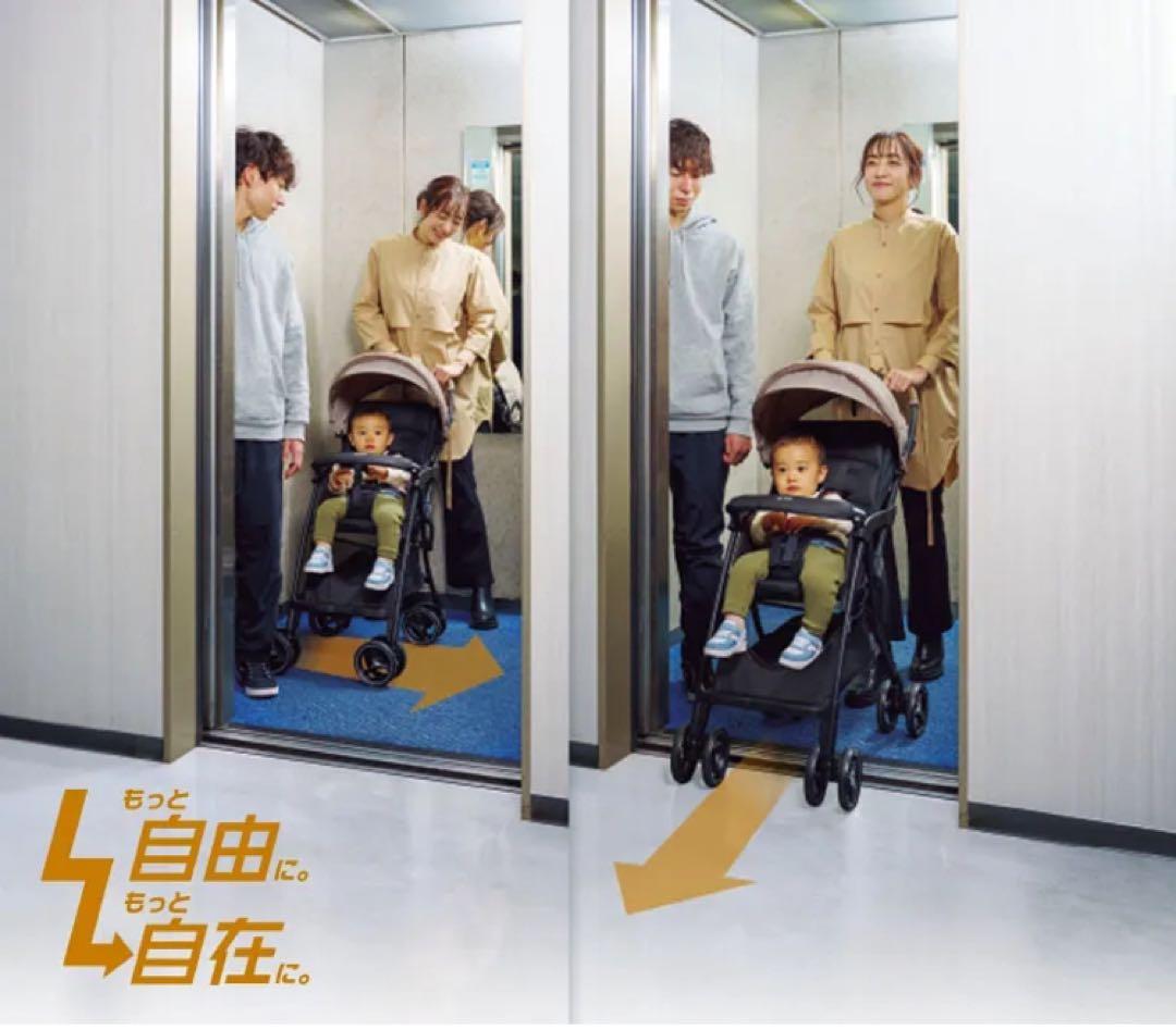 美品 送料無料 アップリカ マジカルエアーフリー 4輪フリー B型ベビーカー