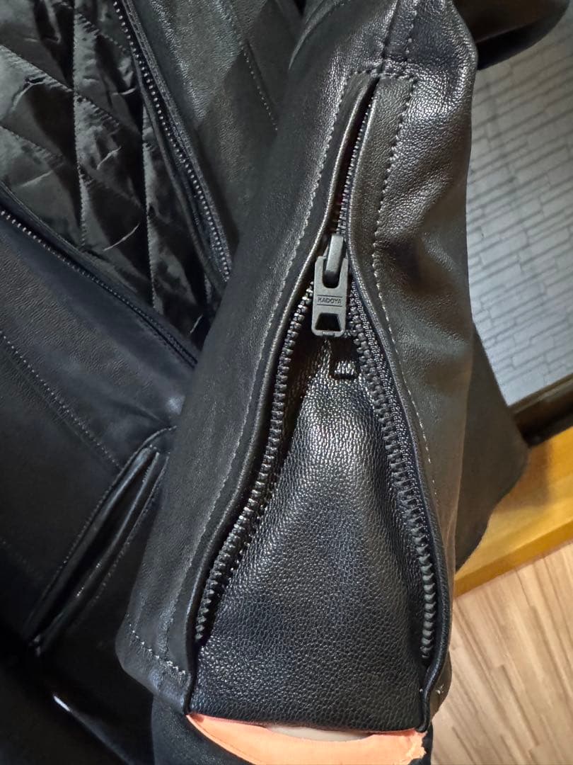 【本革】KADOYA K'S LEATHER ブラックレザージャケット L