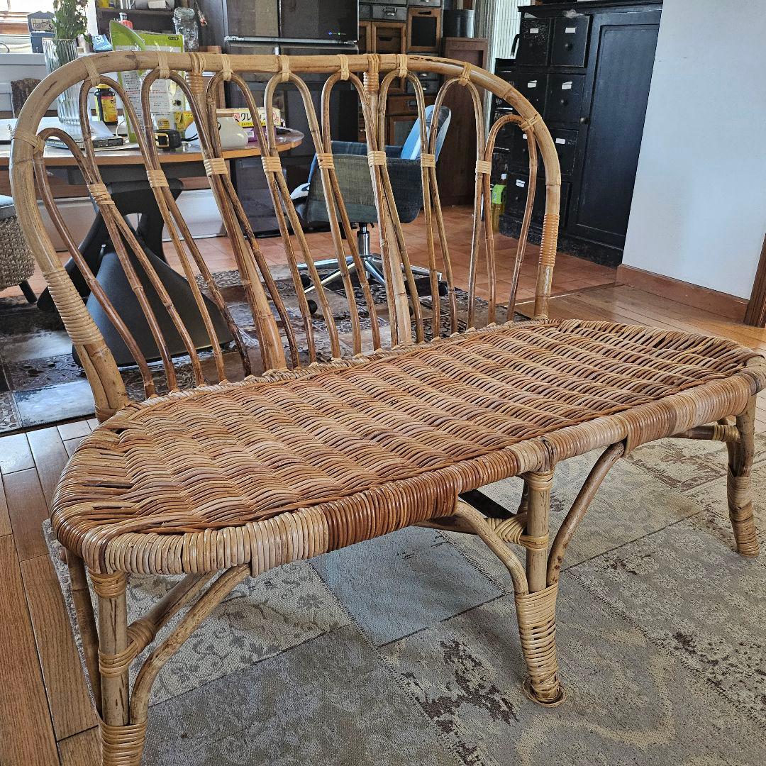 IKEA（イケア）ラタン ソファー 藤 2人掛け チェア 希少 レア