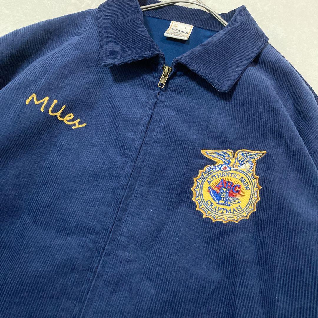 【美品】ALCARZA アルカルザ FFAジャケット コーデュロイ 刺繍 紺色L