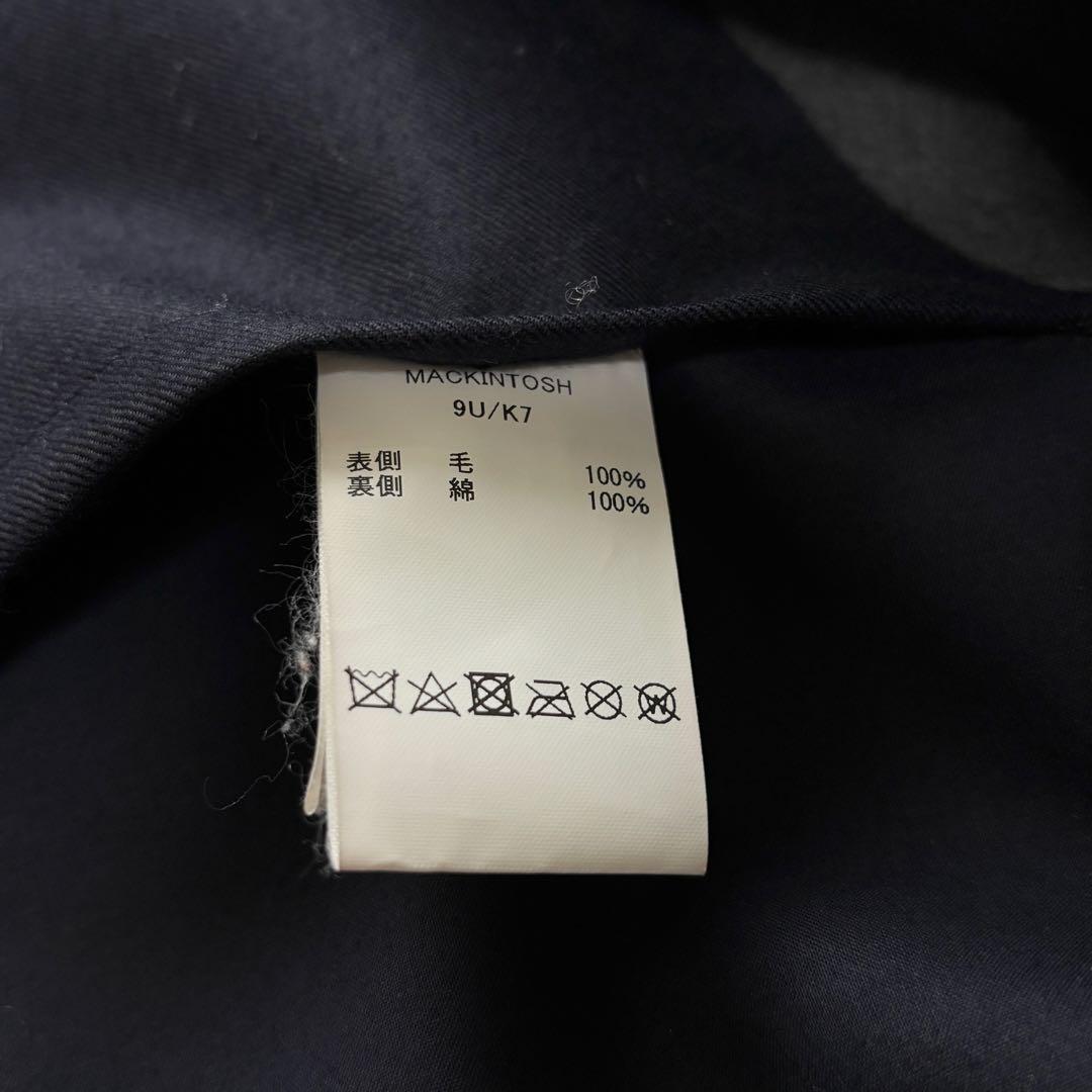 極美品 マッキントッシュ クラークストン ゴム引きコート フーデッド 紺 38