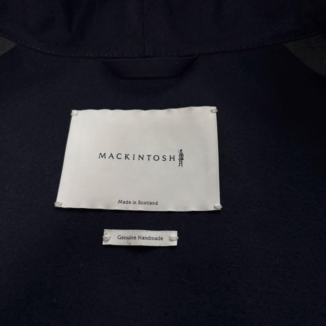 極美品 マッキントッシュ クラークストン ゴム引きコート フーデッド 紺 38