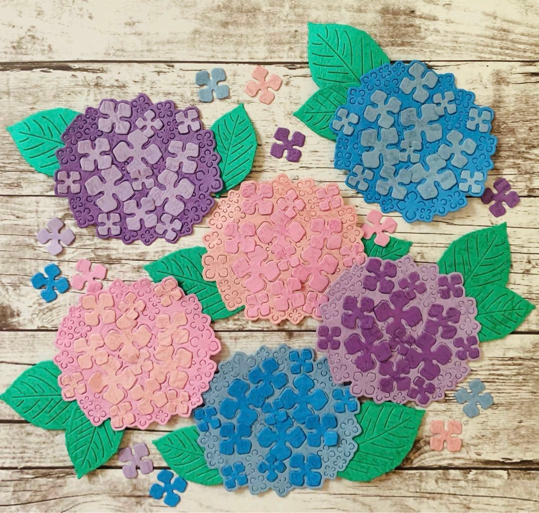 ◆オーダー用◆ ダイカット 大きめの紫陽花 梅雨