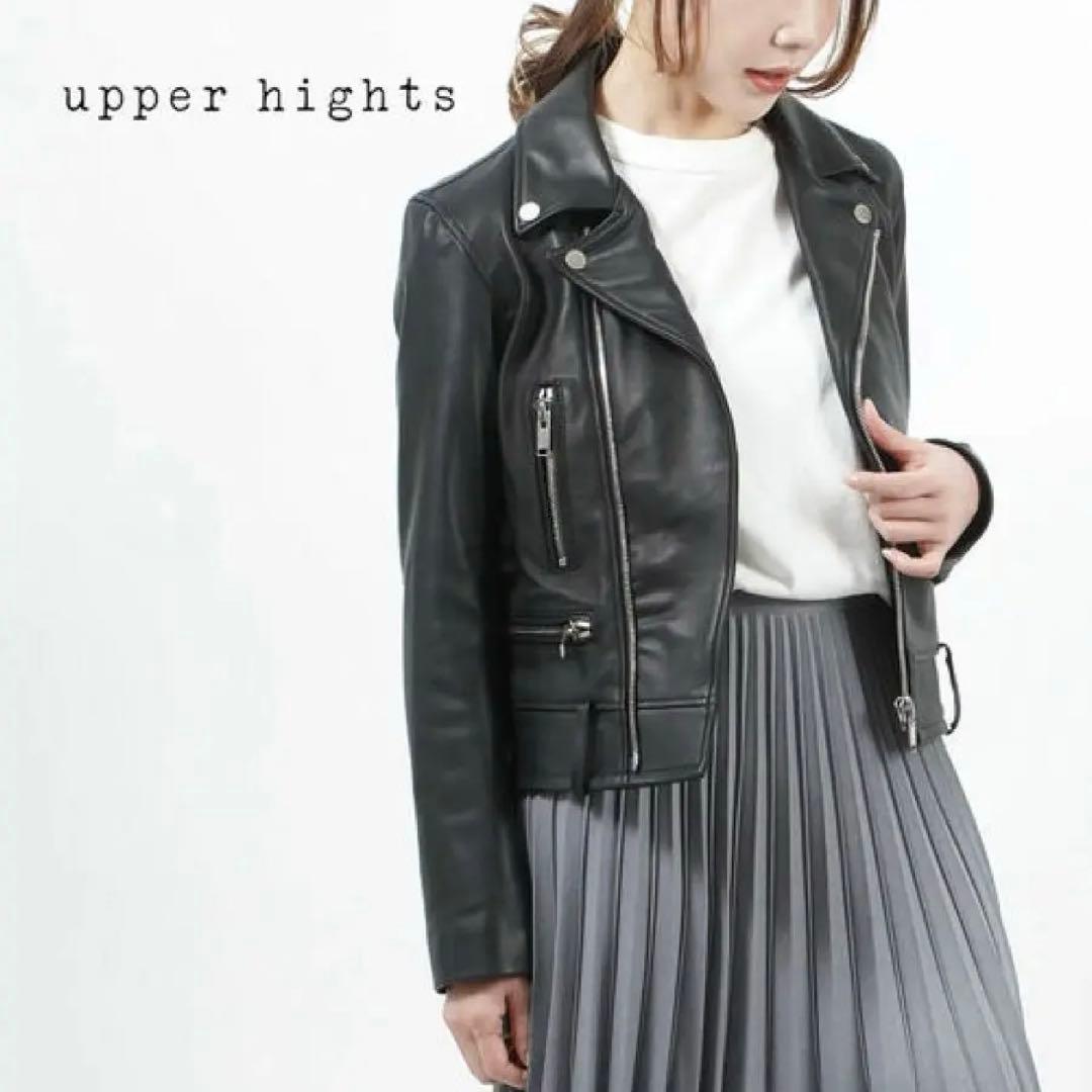 upper nights 黒 レザーライダースジャケット　サイズ2