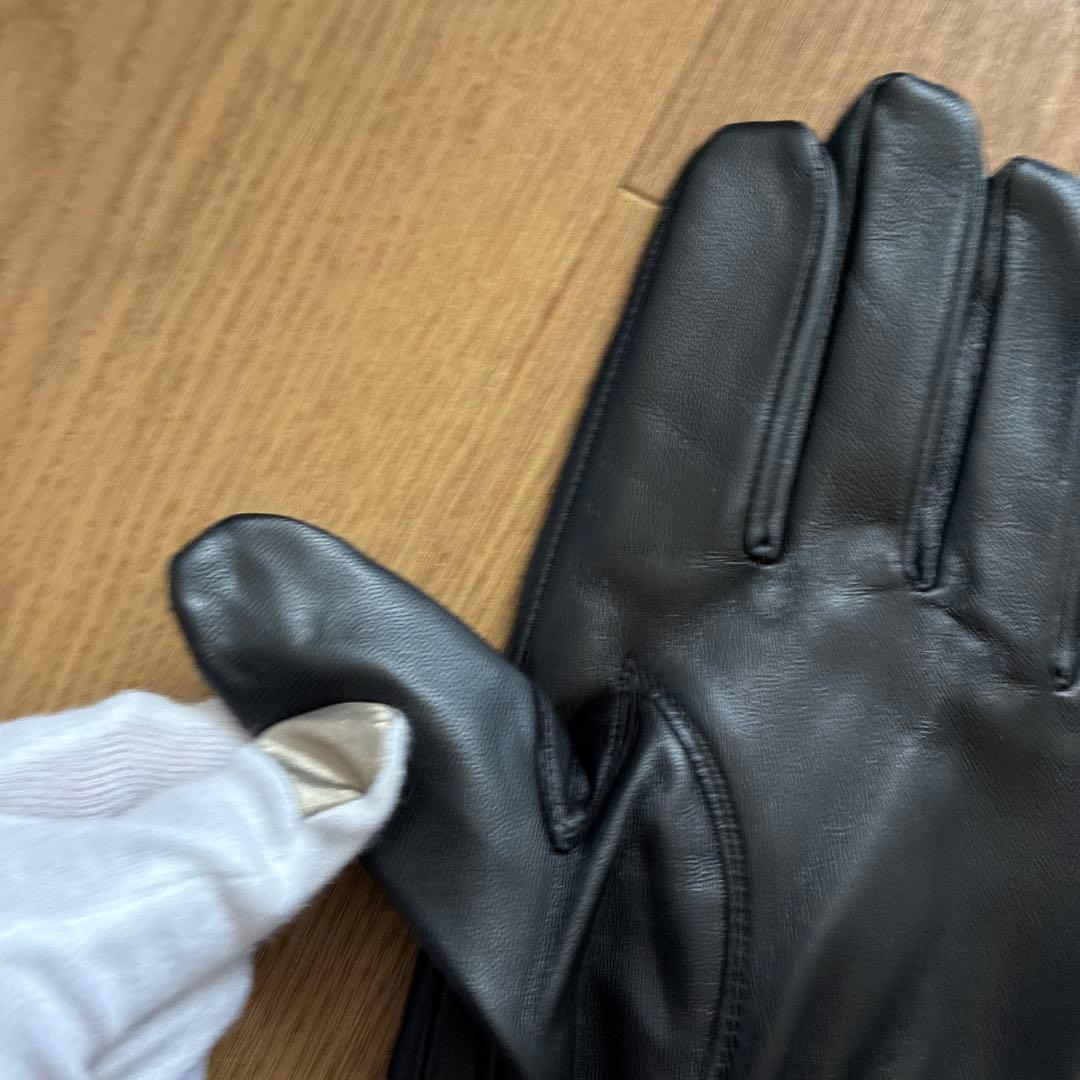 【未使用品】ブラックレーベルクレストブリッジ レザー グローブ ブラック