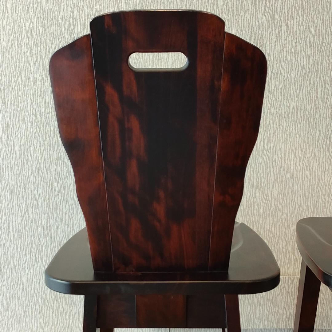 ＜希少＞　神居民芸　テーブルチェアセット　樺材　民芸家具　椅子2脚