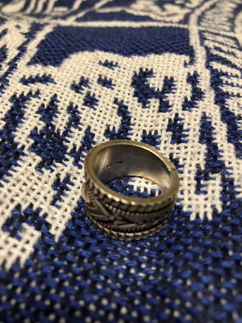 p*e様 値下げ<ハーマンスミス>スタンプワーク　シルバーリング　15号