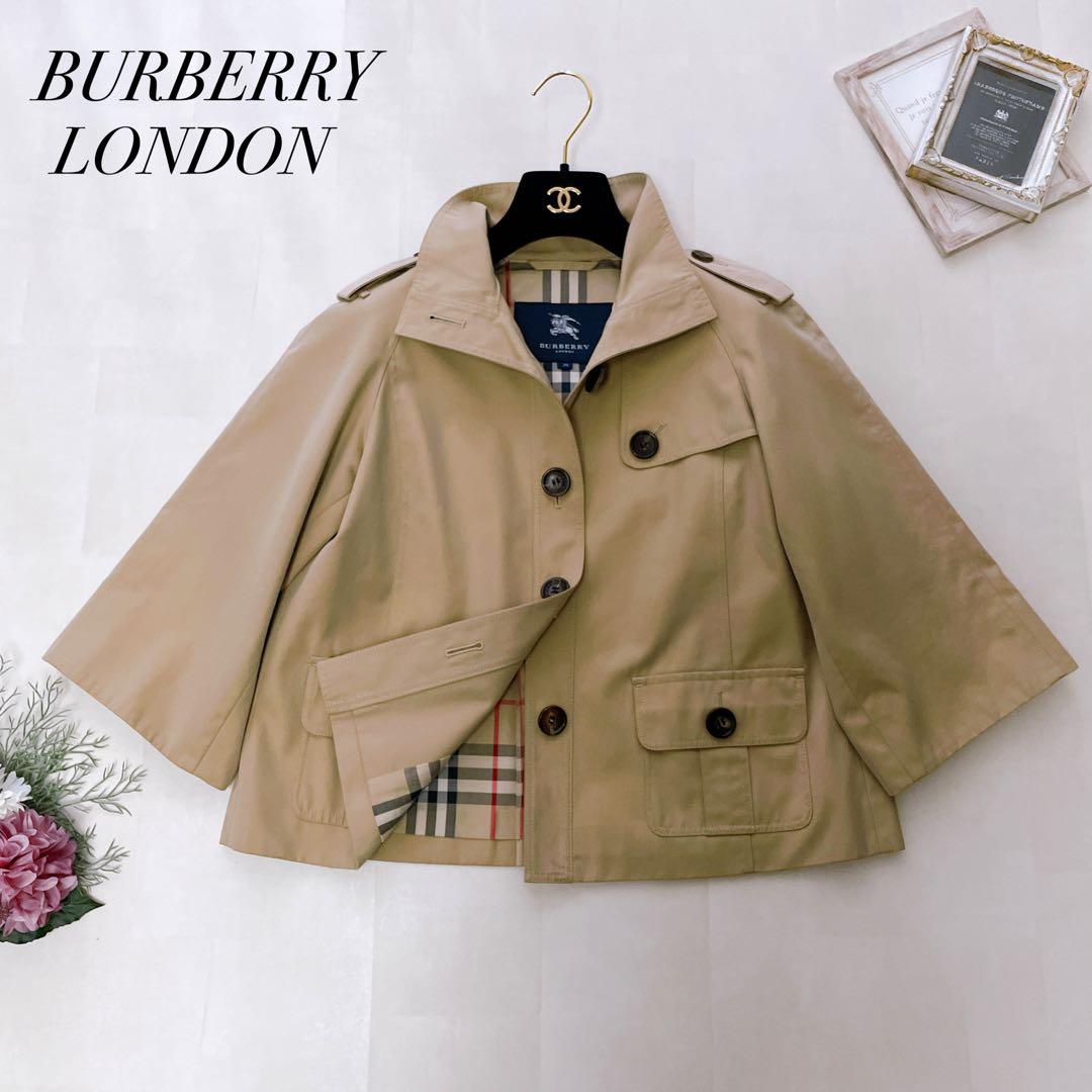 美品✨バーバリーロンドン ショートトレンチコート ノバチェック ベージュ 38