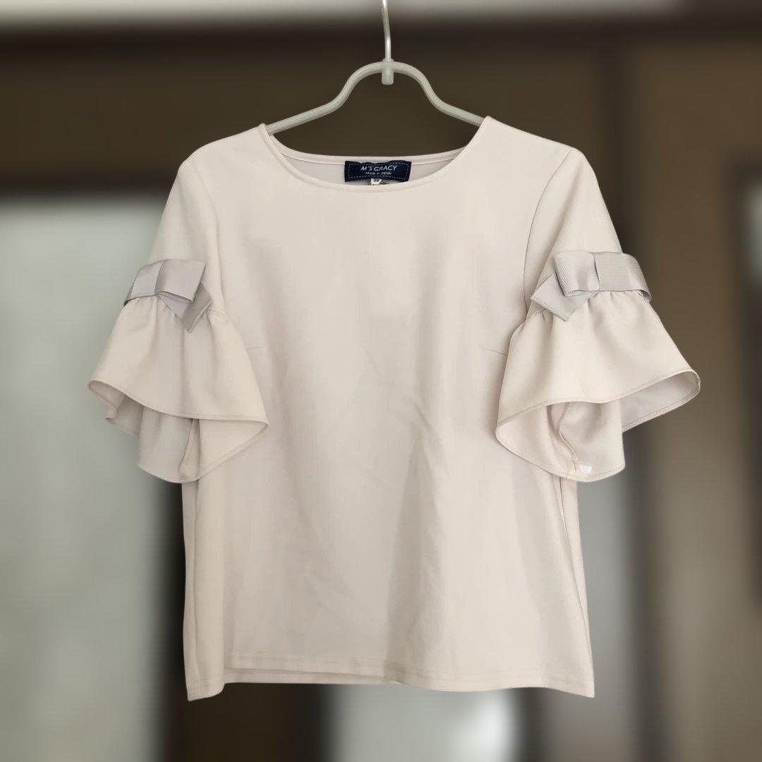 タグ付き新品M'S GRACYフリル袖リボン付きトップスサイズ38