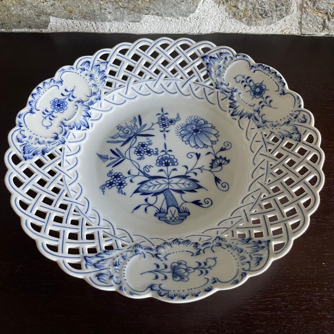 MEISSEN マイセン　ブルーオニオン　メッシュプレート