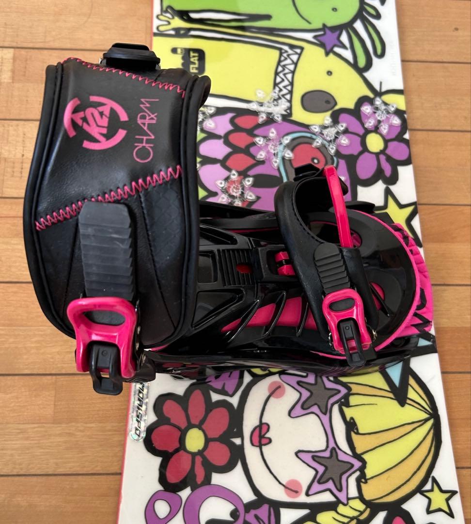 【FANATIC】カラフルなスノーボードビンディングセット140cm