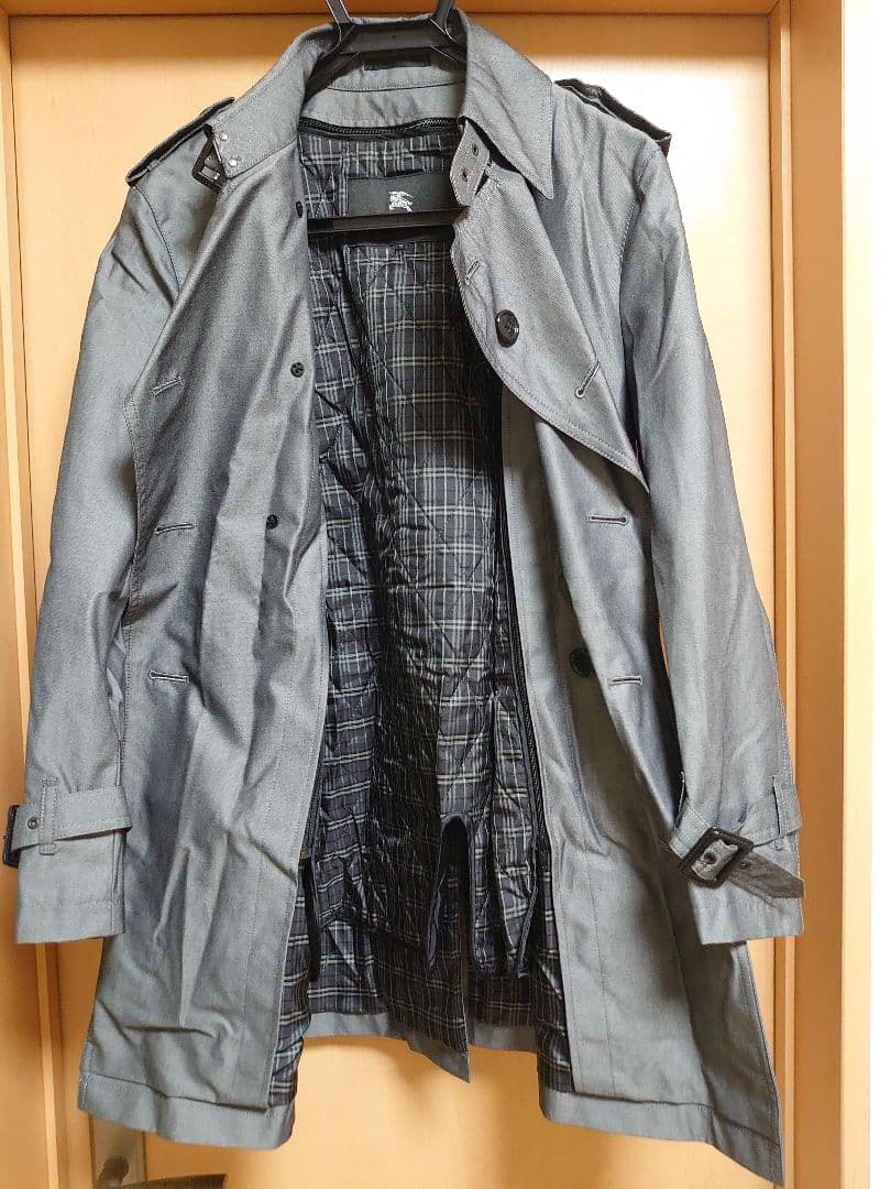 美品 バーバリーブラックレーベル トレンチコート　ライナー付き コットン M