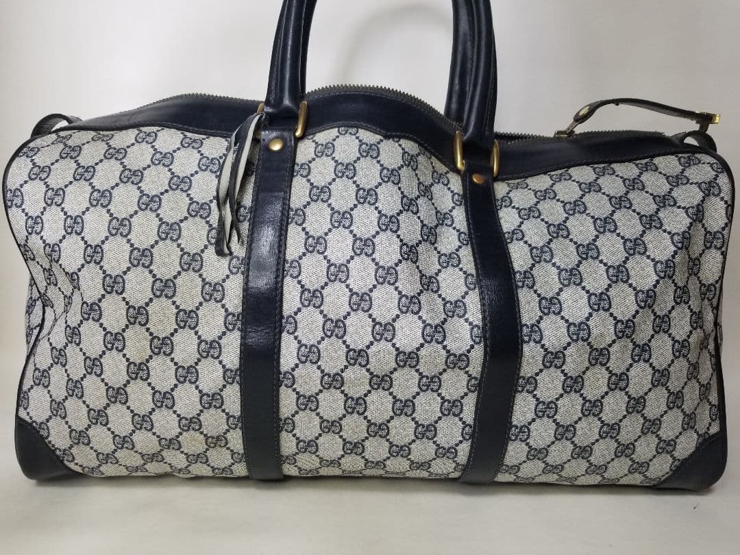 GG柄のグッチボストンバッグ、ヴィンテージレザー、トラベルバッグ