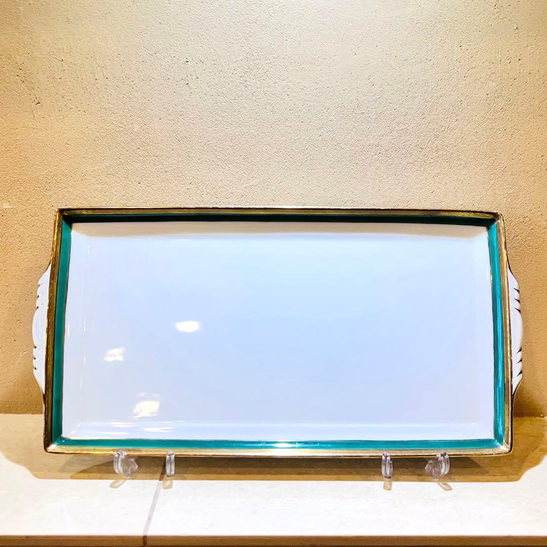 絶版　美品✨　リチャードジノリ　インペログリーン　長方形トレイ　廃版