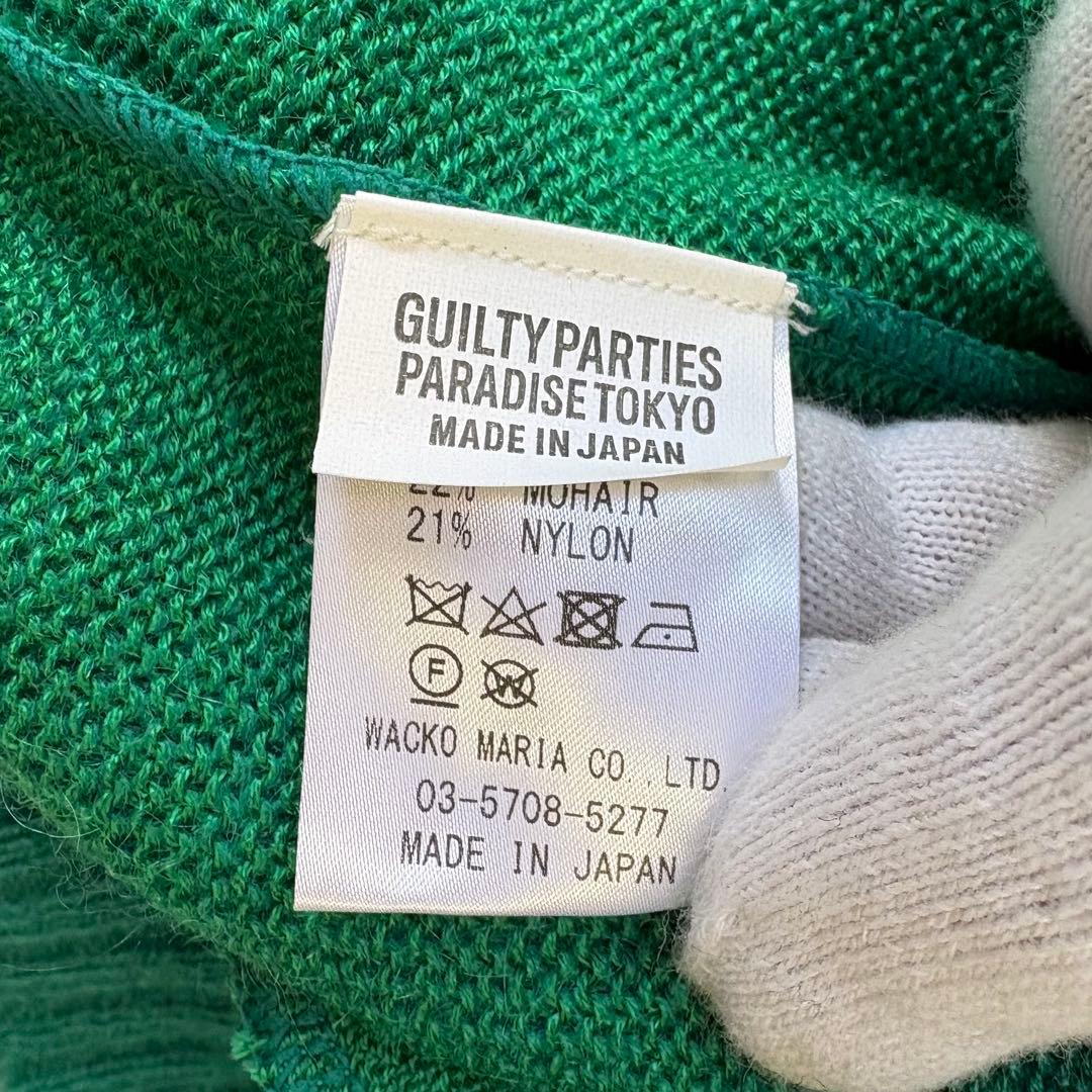 WACKOMARIA ワコマリア モヘア カーディガン グリーン M 猫目ボタン