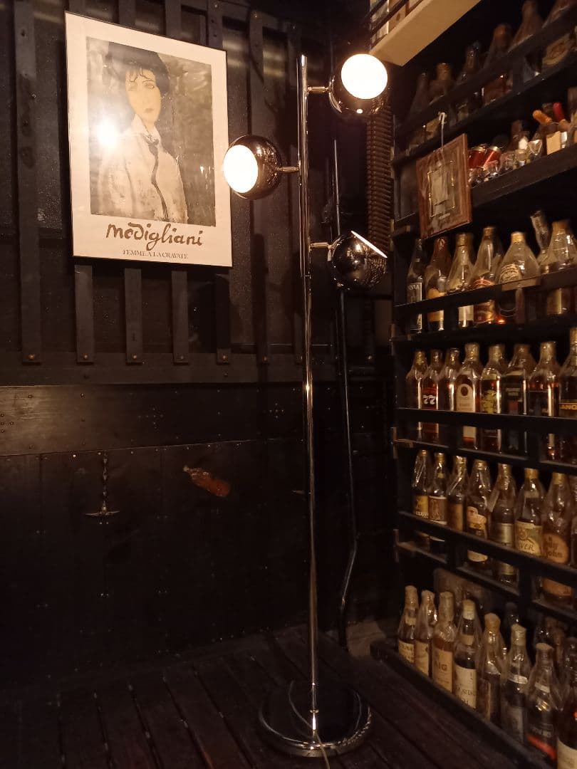 希少　1980's　スペースエイジ　ヴィンテージ　メタルボール　フロアランプ