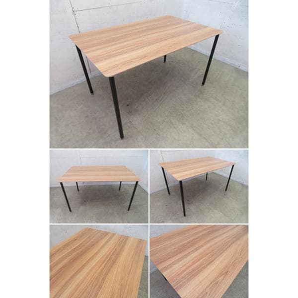 美品■インテリアズ■モダン■アルミ×木目/エルム■TEE■ダイニングテーブル