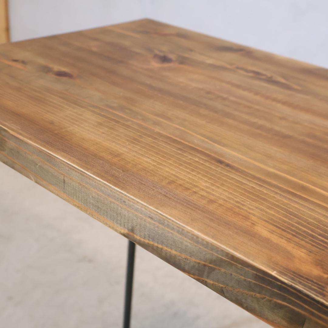 インダストリアル デスク 杉無垢材 カフェテーブル サイドテーブル 飾り棚