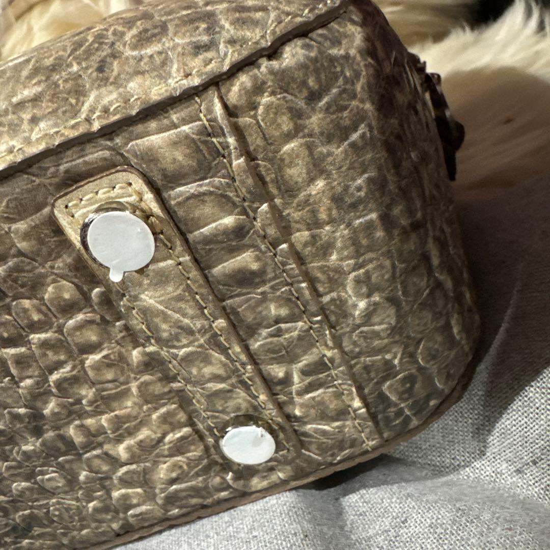 専用☆ADMJ クロコ型押し28cm ボストンバッグ コッコヒマラヤ シルバー