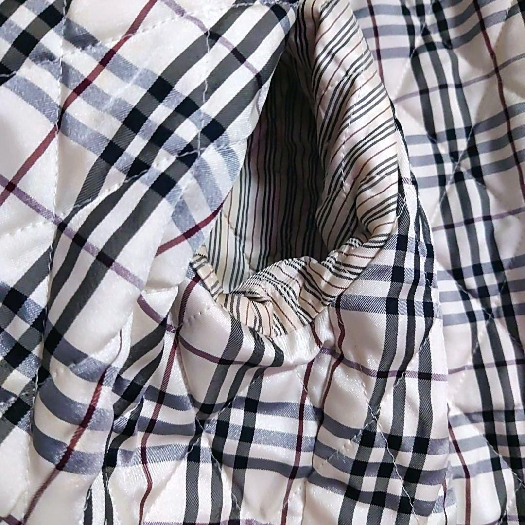 良品 ノバチェック ✨️ BURBERRY 中綿コート L ワンポイント刺繍 黒