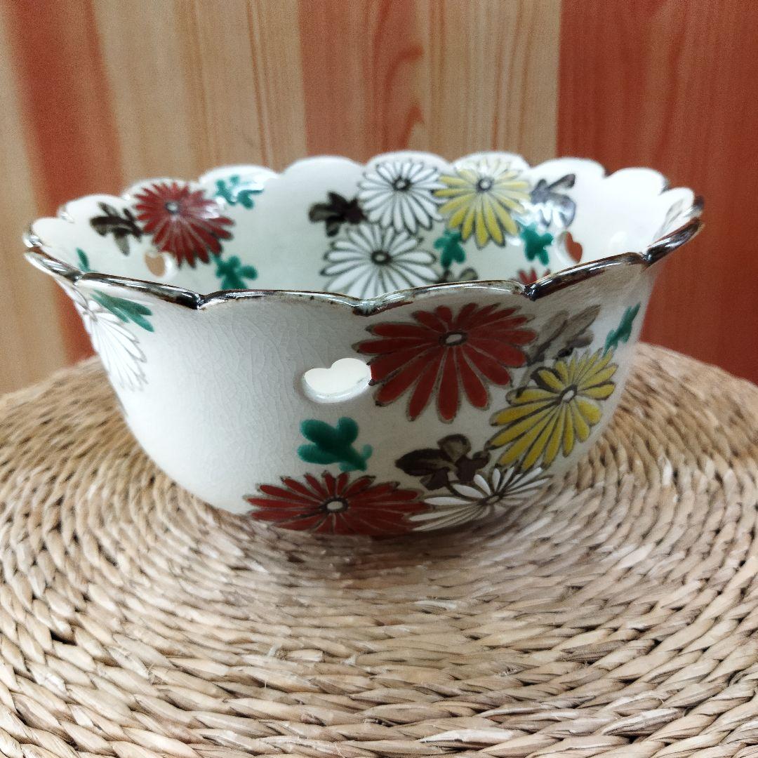 乾山写　菊菓子鉢　加賀瑞山　宗完書付