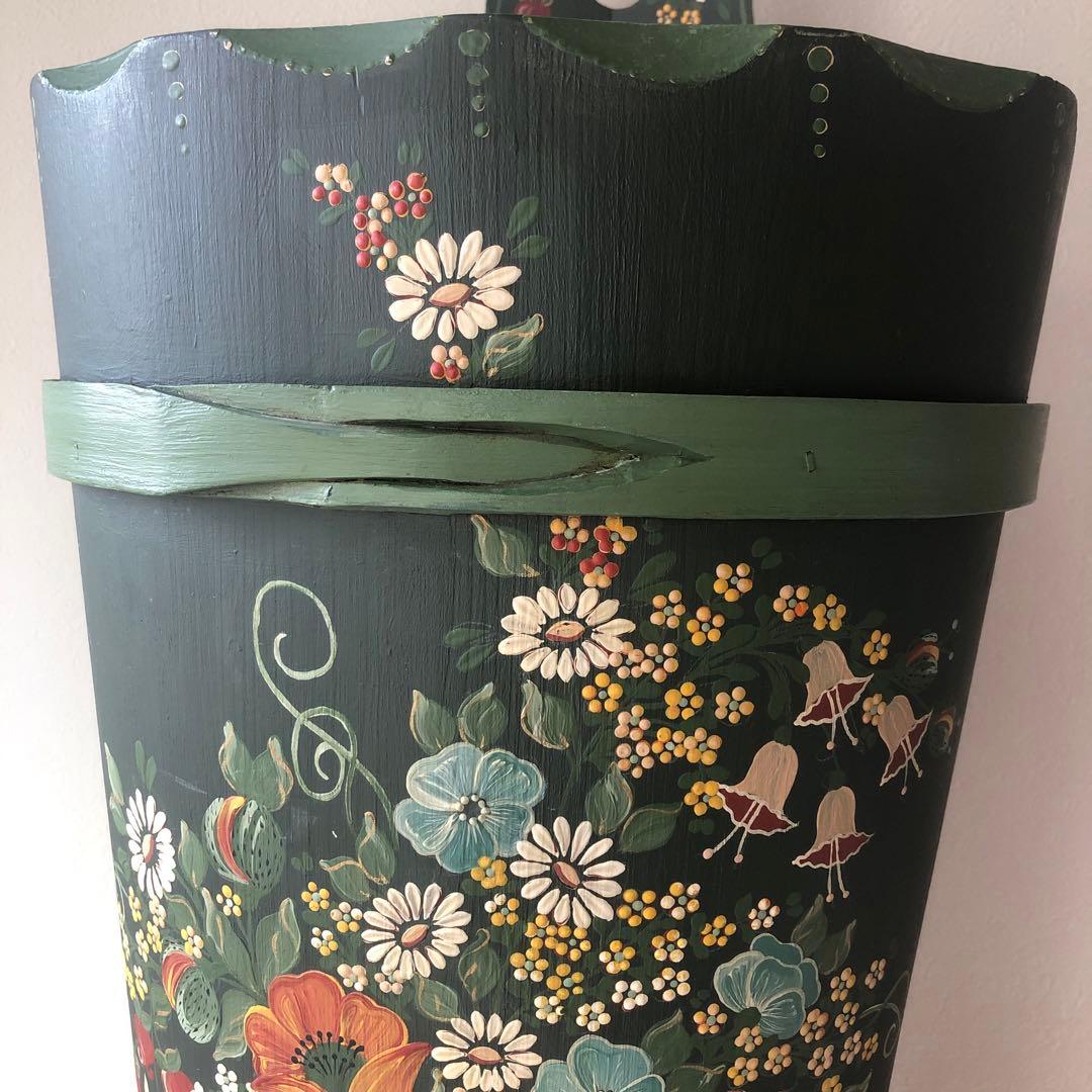 トールペイント　傘立て　ヴィンテージ