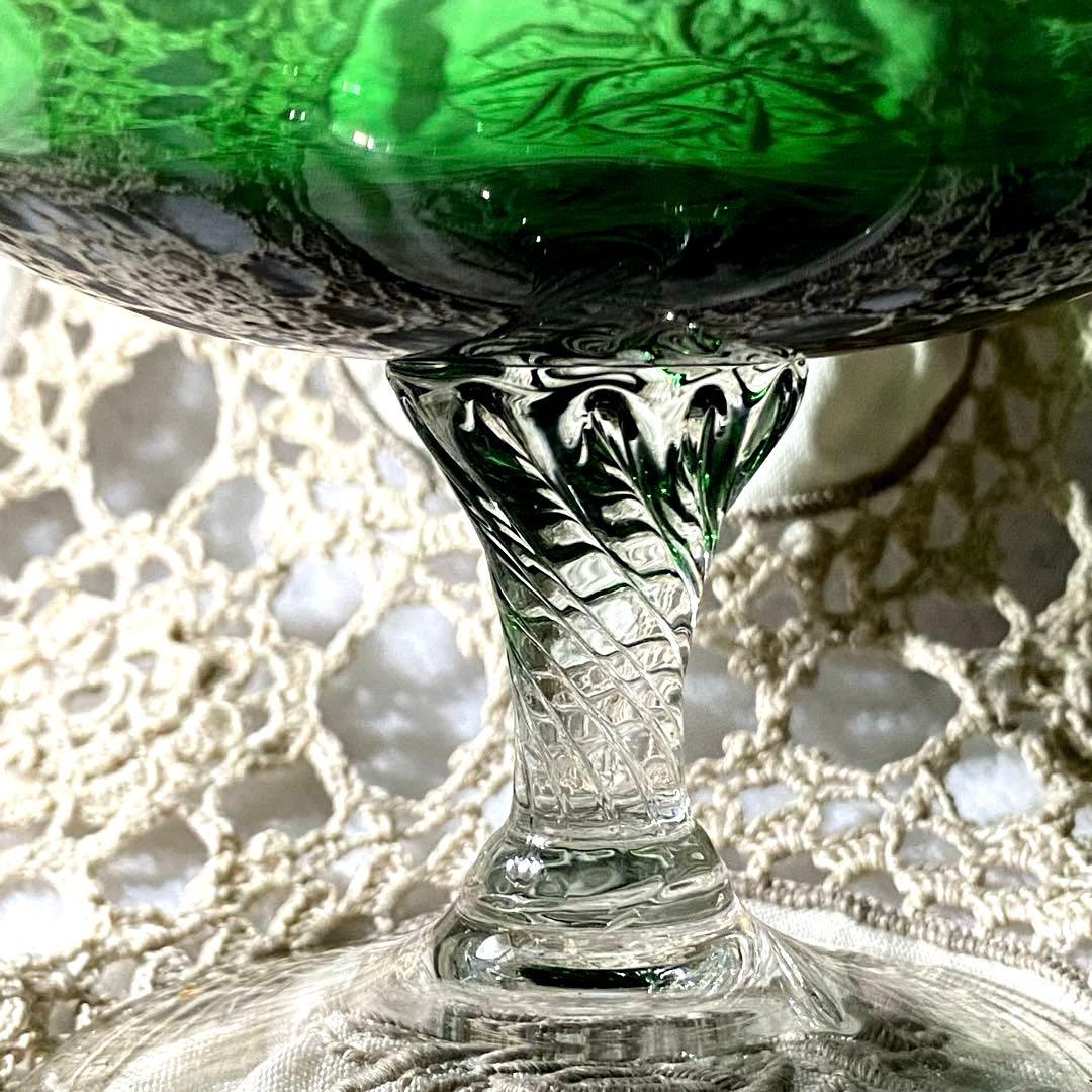 魔女の薬瓶　ヴィンテージ・エンポリベルデガラス　ボンボニエール・キャンディポット