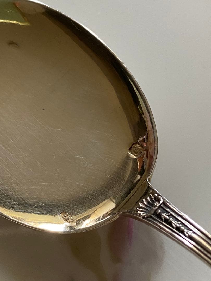 【フランス／ピュイフォルカ】純銀／アイスクリームスプーン「ポンパドール」C