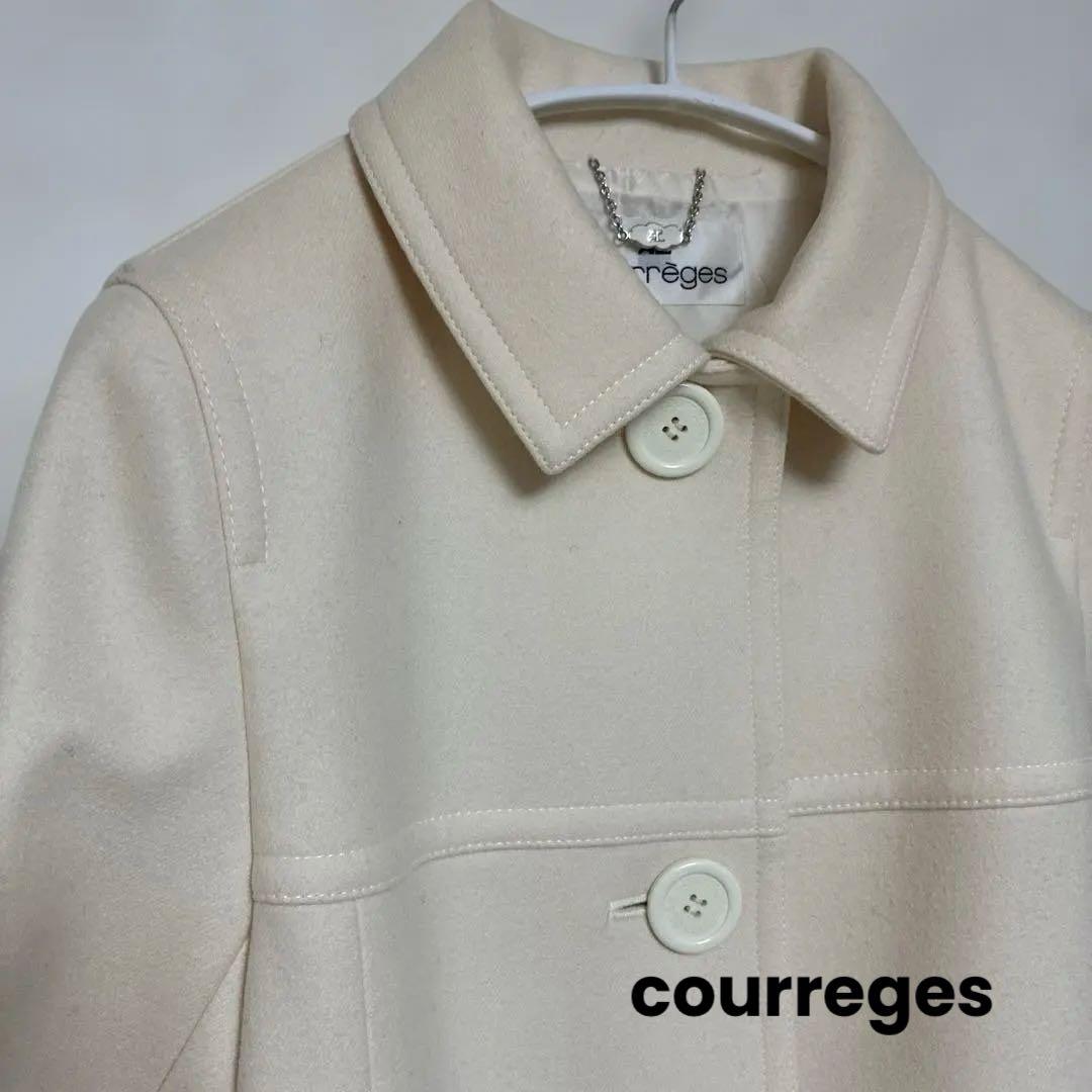 極美品✨courreges クレージュ　オフホワイトコート