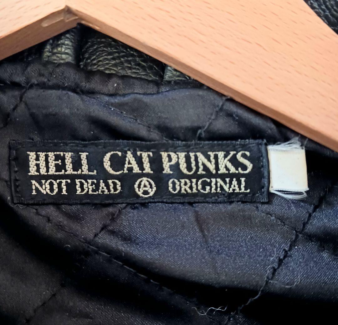 HELL CAT PUNKS ダブルライダースジャケット　牛革　ブラック　y2k