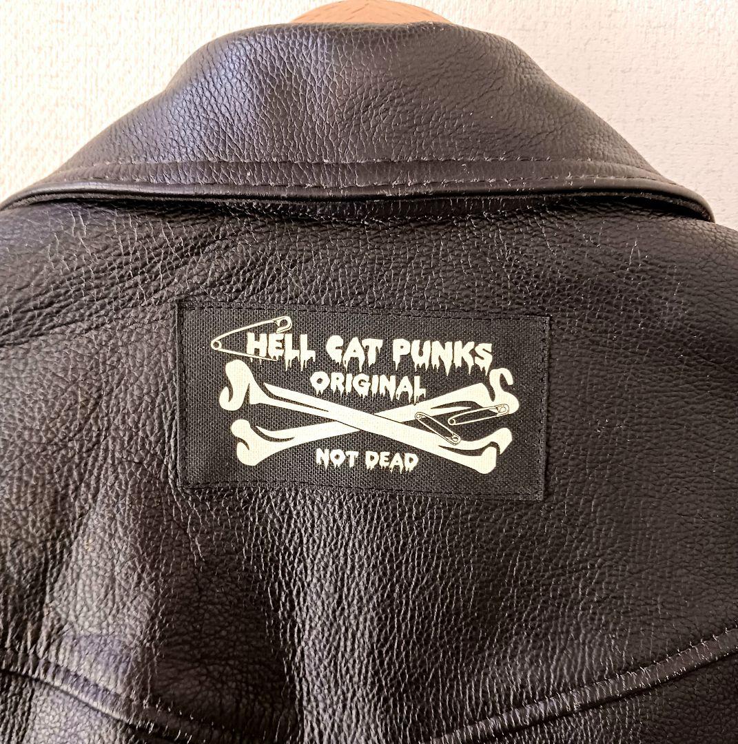 HELL CAT PUNKS ダブルライダースジャケット　牛革　ブラック　y2k