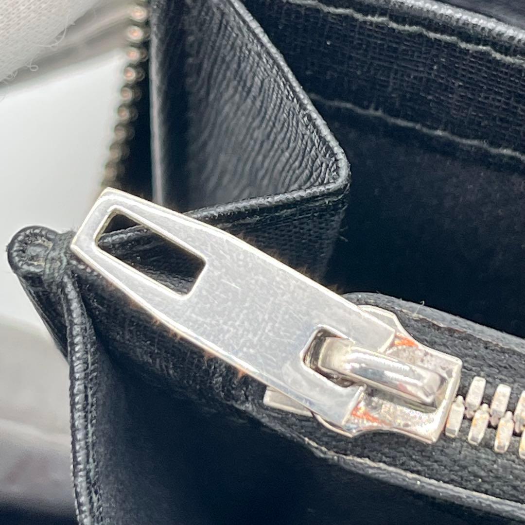 【美品】バレンシアガ　ラウンドファスナー　レザー　本革　　ブラック