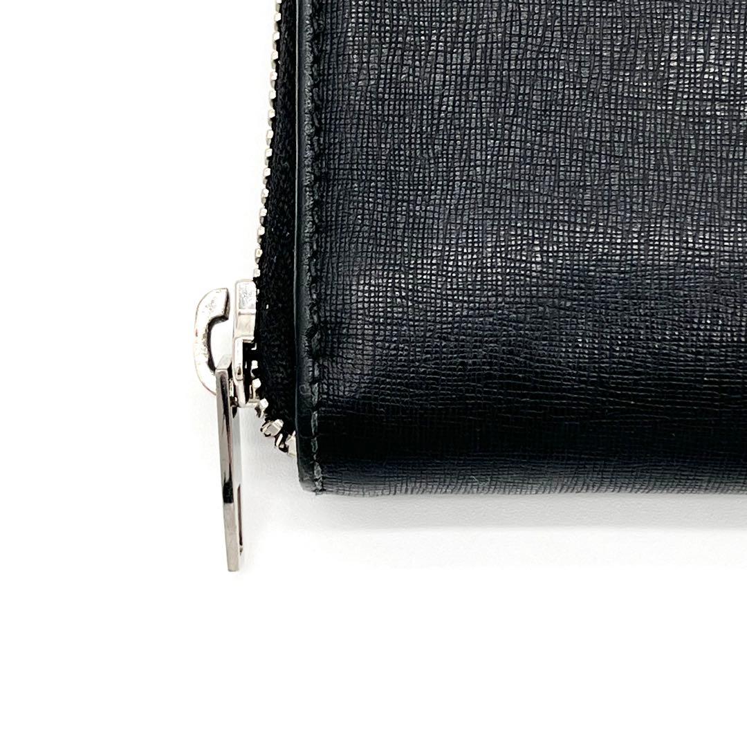 【美品】バレンシアガ　ラウンドファスナー　レザー　本革　　ブラック