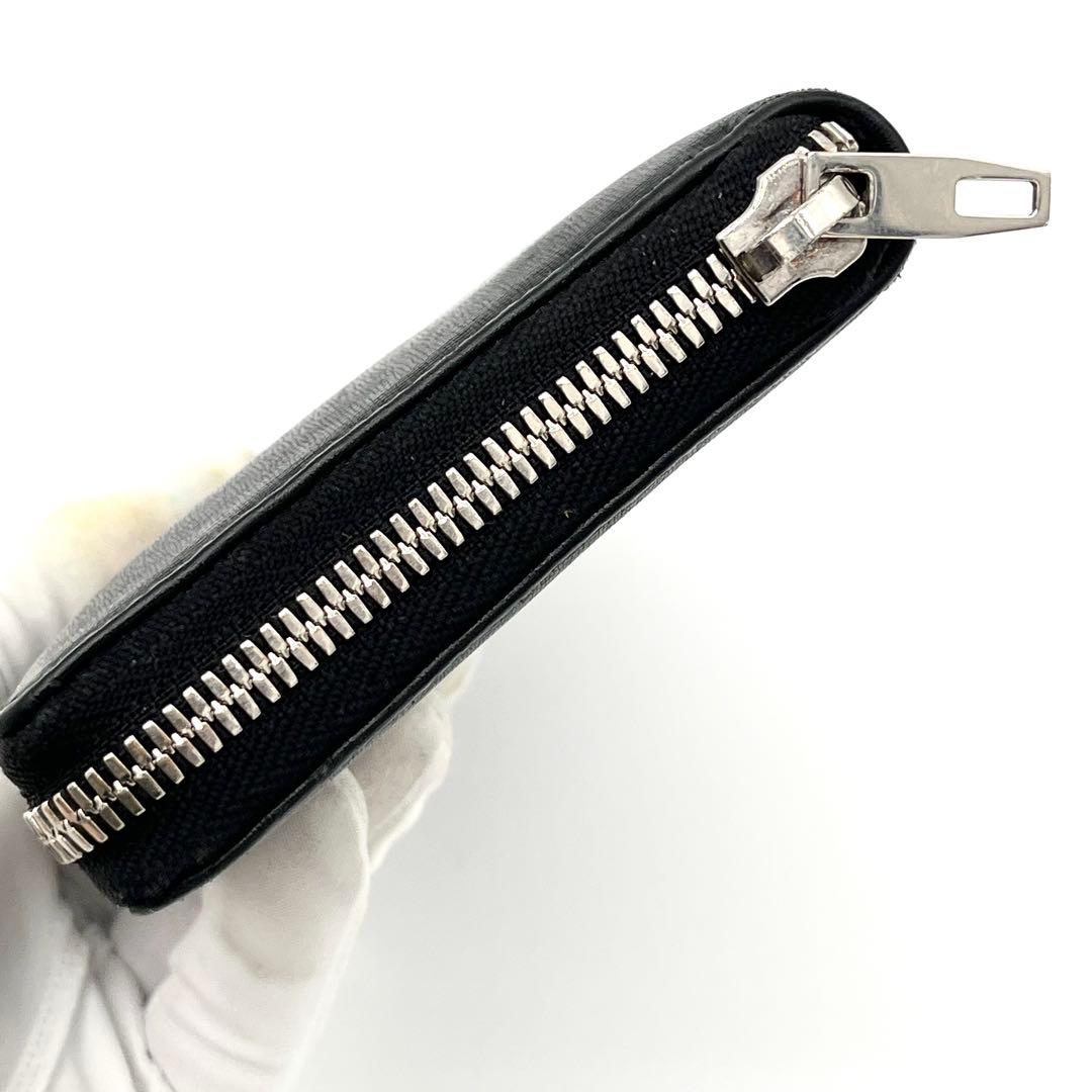 【美品】バレンシアガ　ラウンドファスナー　レザー　本革　　ブラック