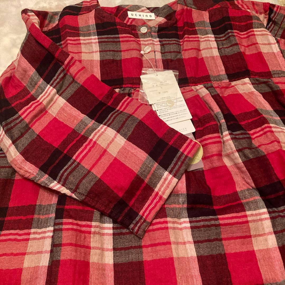 新品　UCHINO チェック柄 パジャマ L