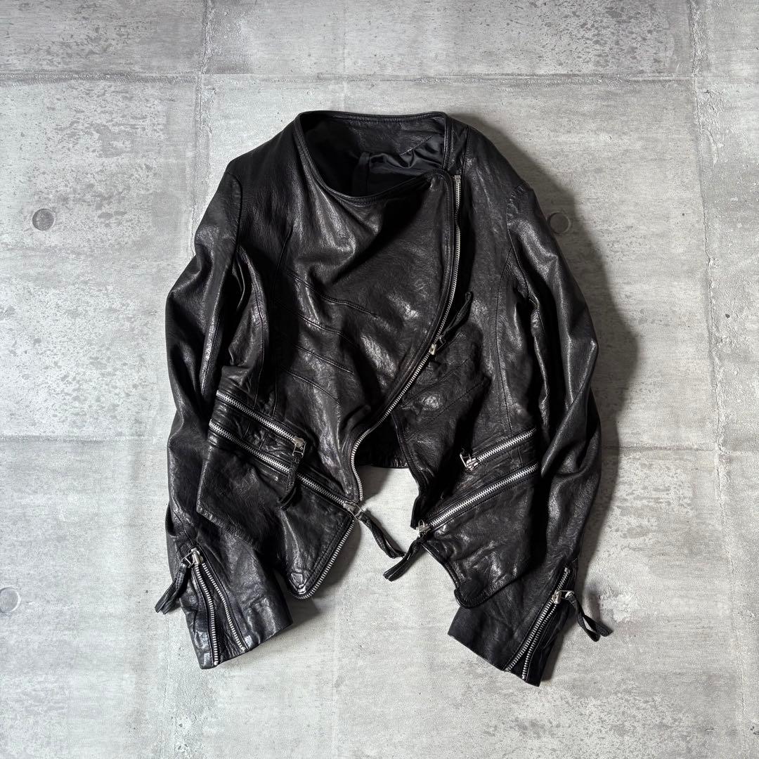 ジャケット・アウター 2000's draped leather jacket gimmick y2k