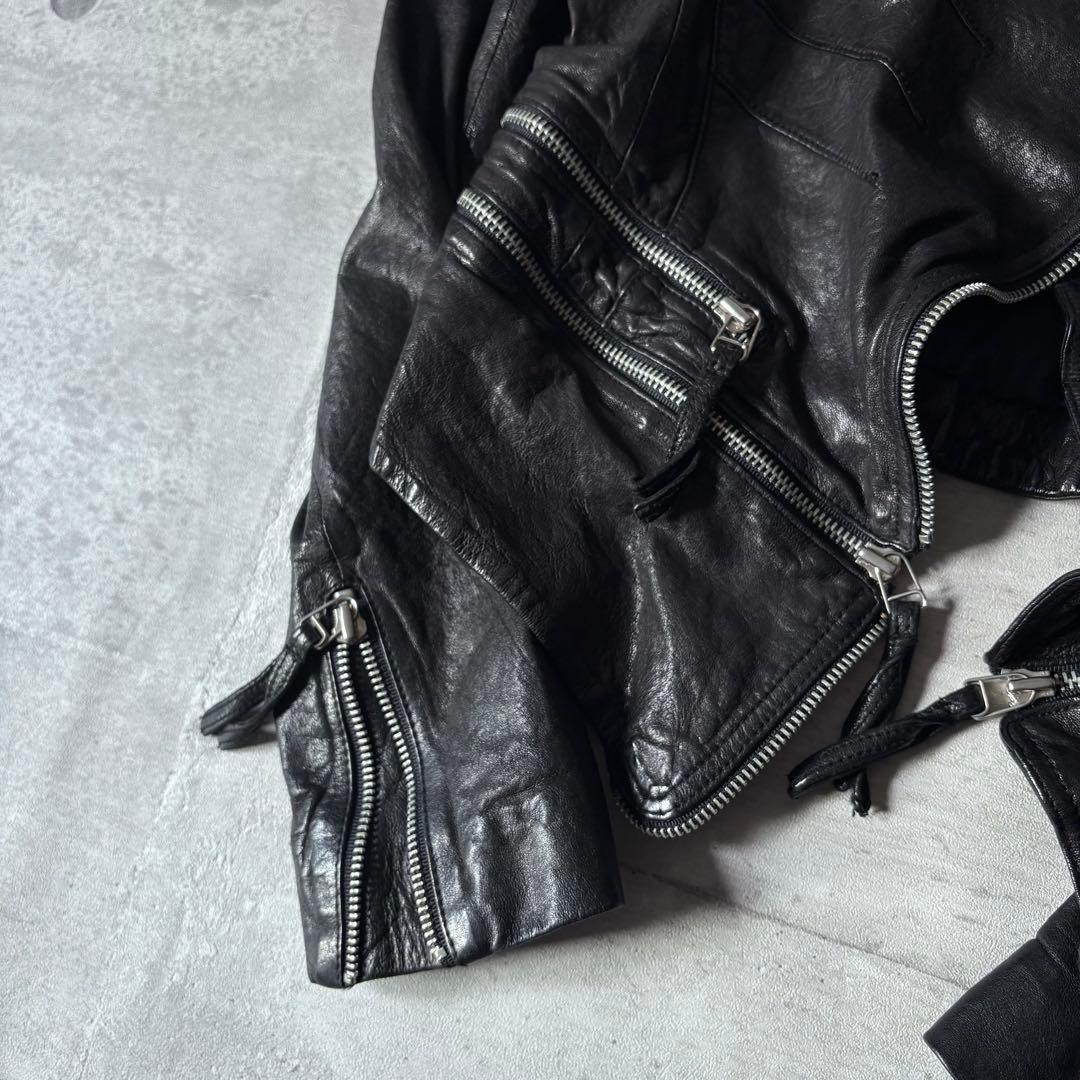 ジャケット・アウター 2000's draped leather jacket gimmick y2k