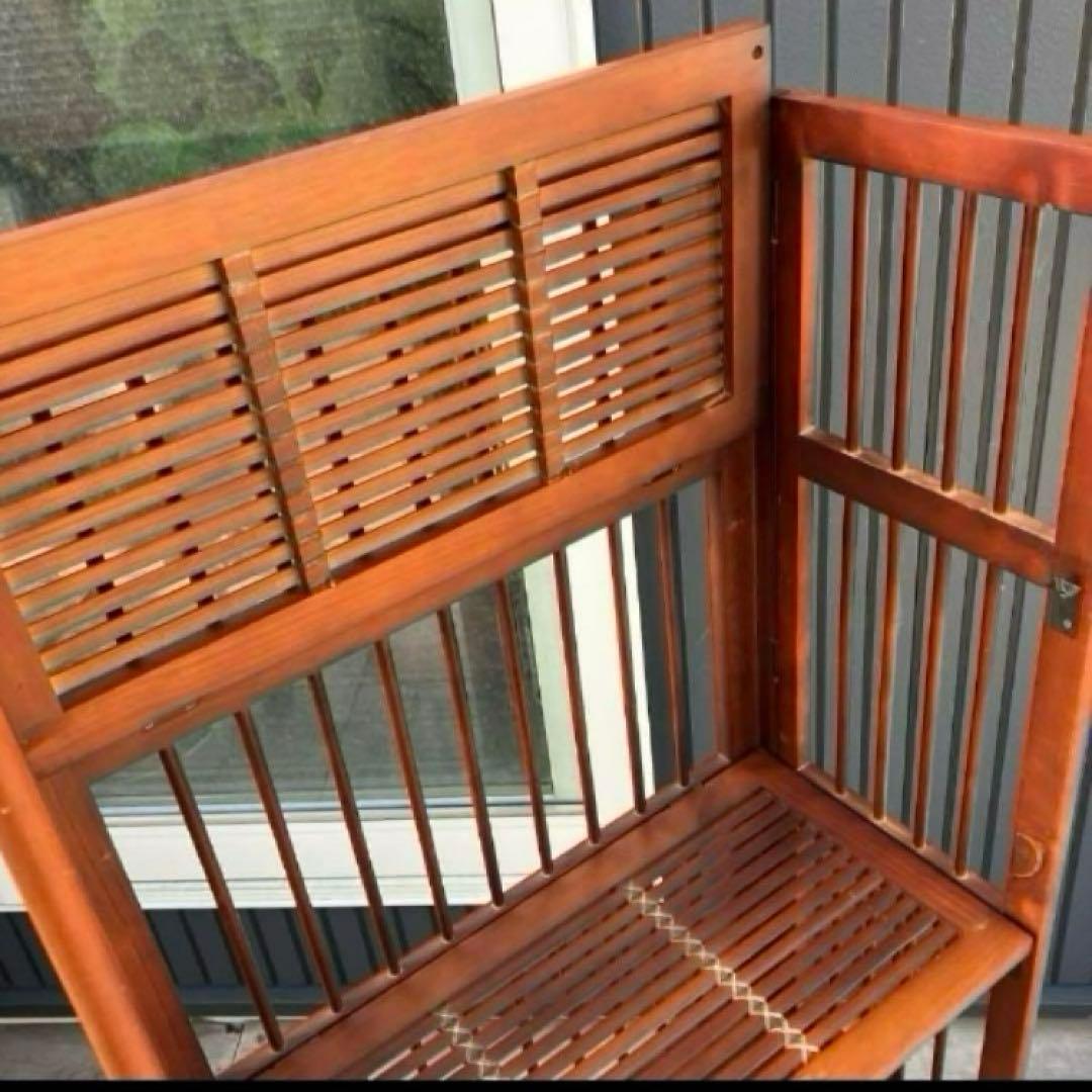 昭和レトロ 木製フレーム 4段折りたたみラック 飾り棚 花台 レトロ プランター