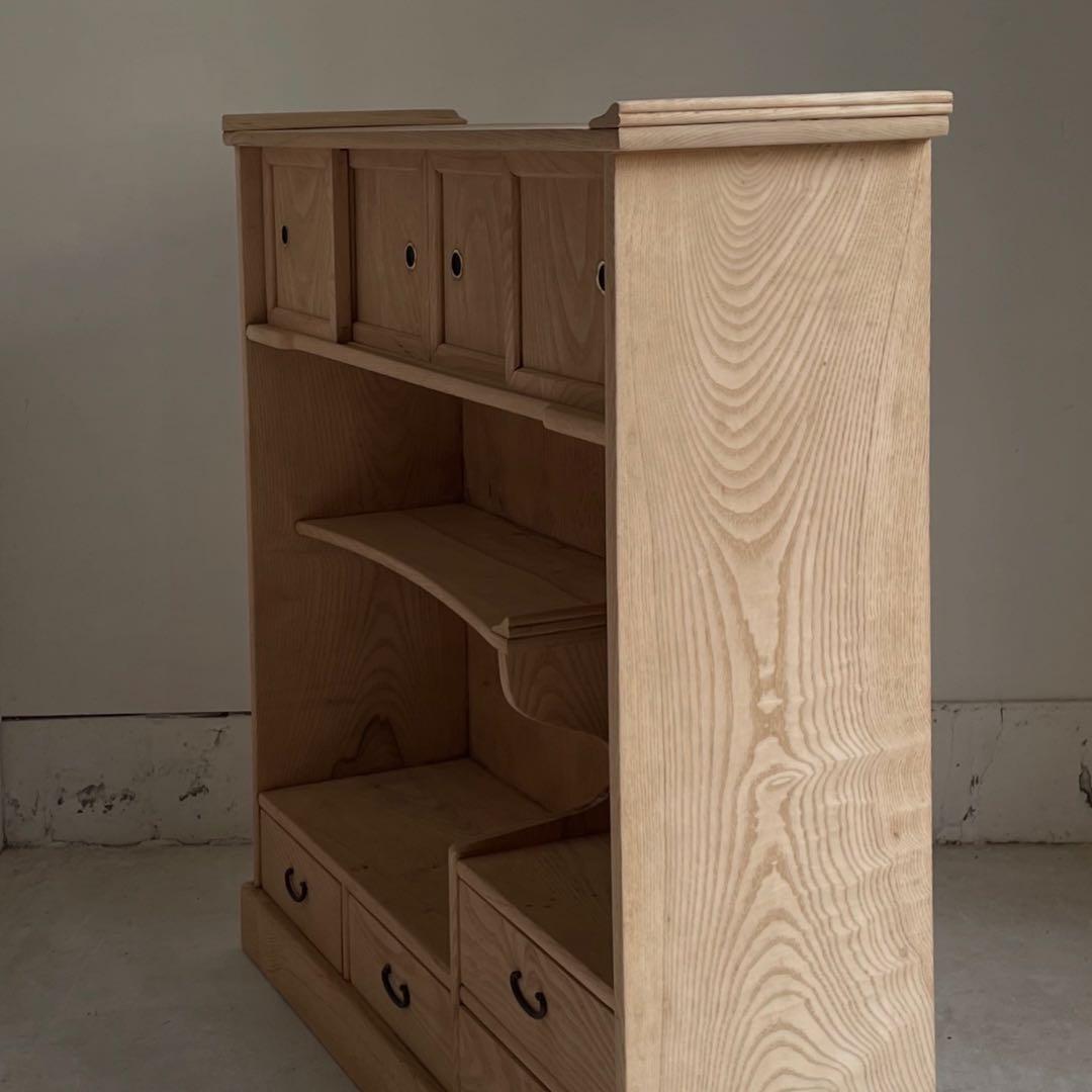 るりだ アンティーク　古い茶箪笥　レトロ　古家具　食器棚　飾り棚