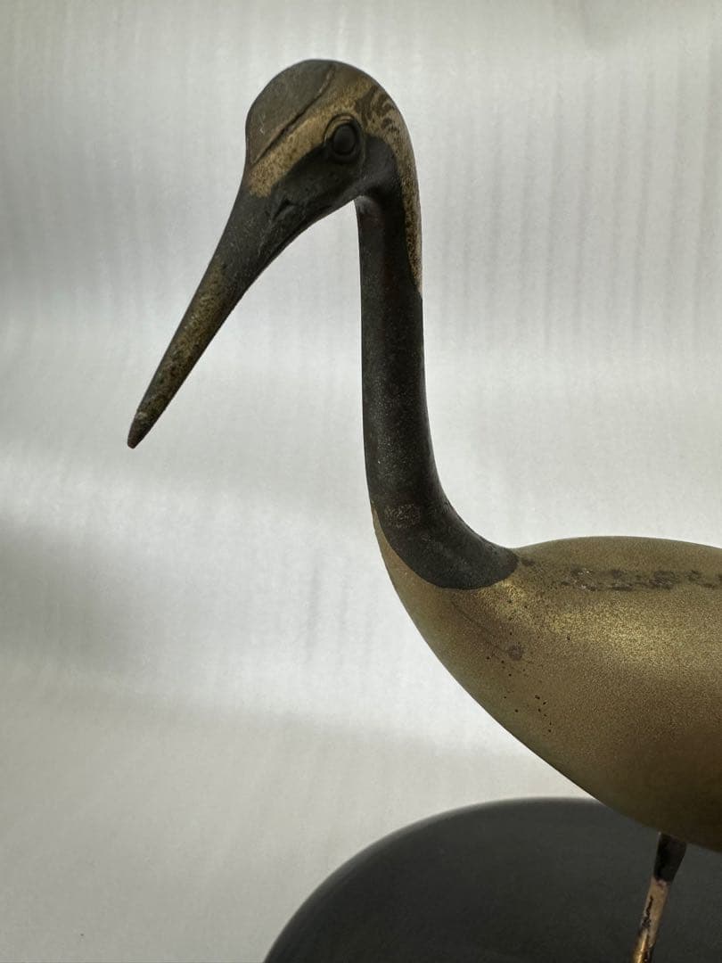 作家物 鶴　2羽 オブジェ　インテリア 高さ約29cm 銅製？