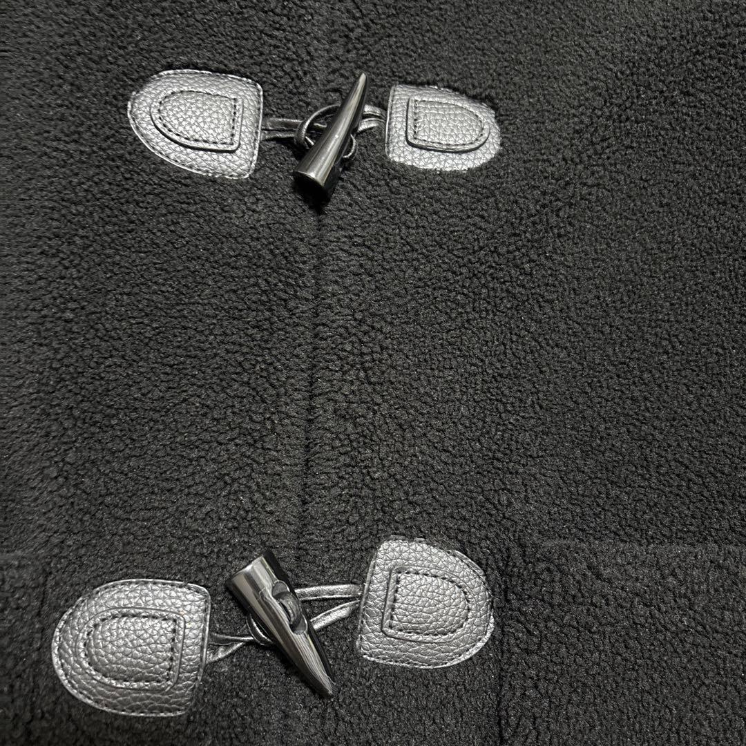 黒 ダッフルコート フリース風