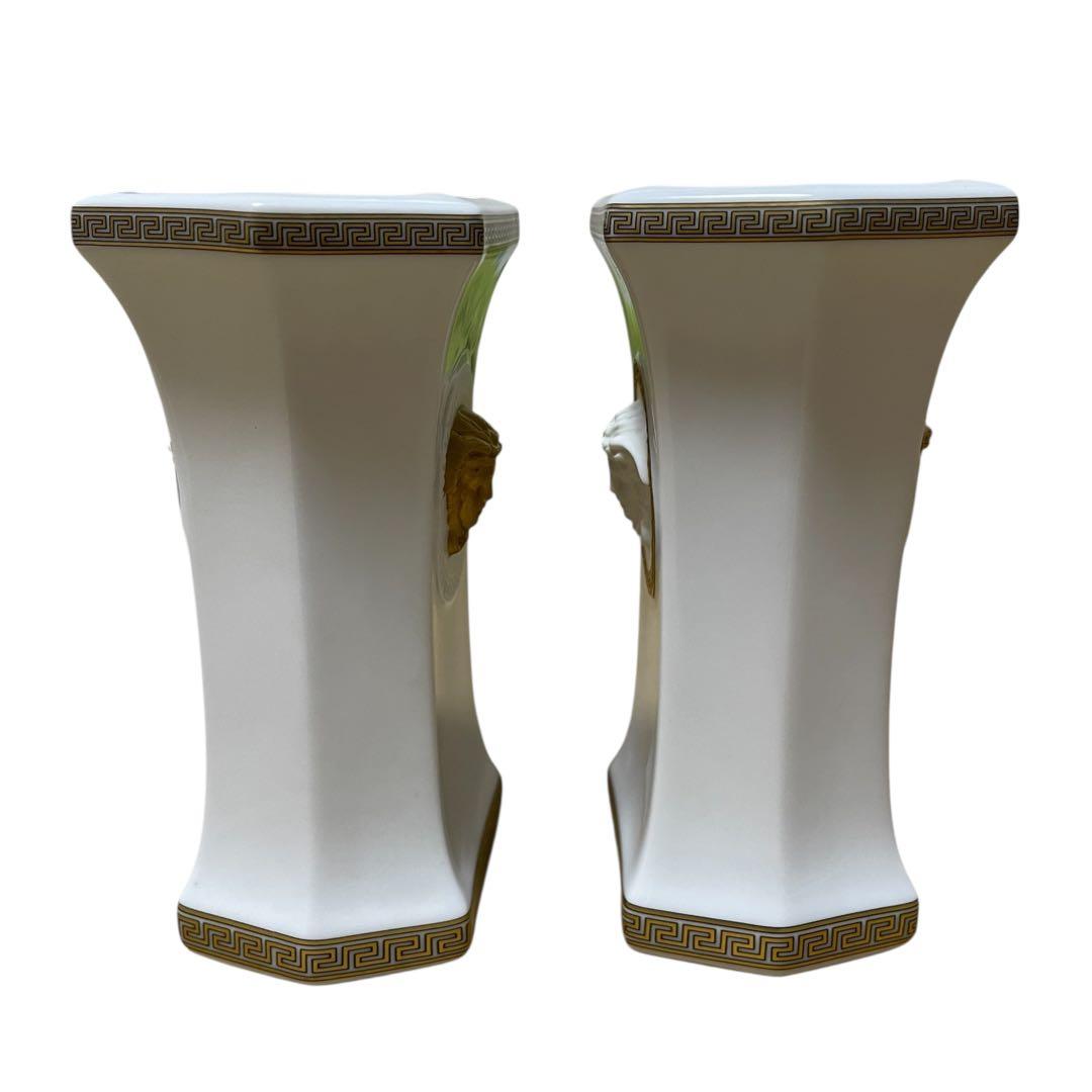 versaceベルサーチ　ローゼンタール　メドゥーサ浮彫り　陶器　花瓶　フラワー