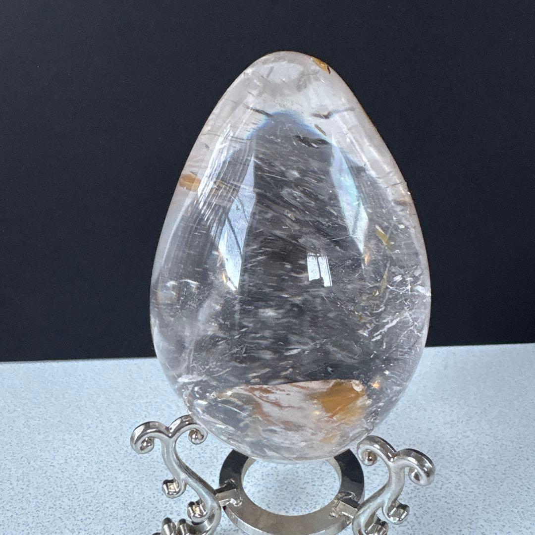 ヒマラヤ水晶ヒーラー共生　たまご型　約93ミリ!!! 台座付き