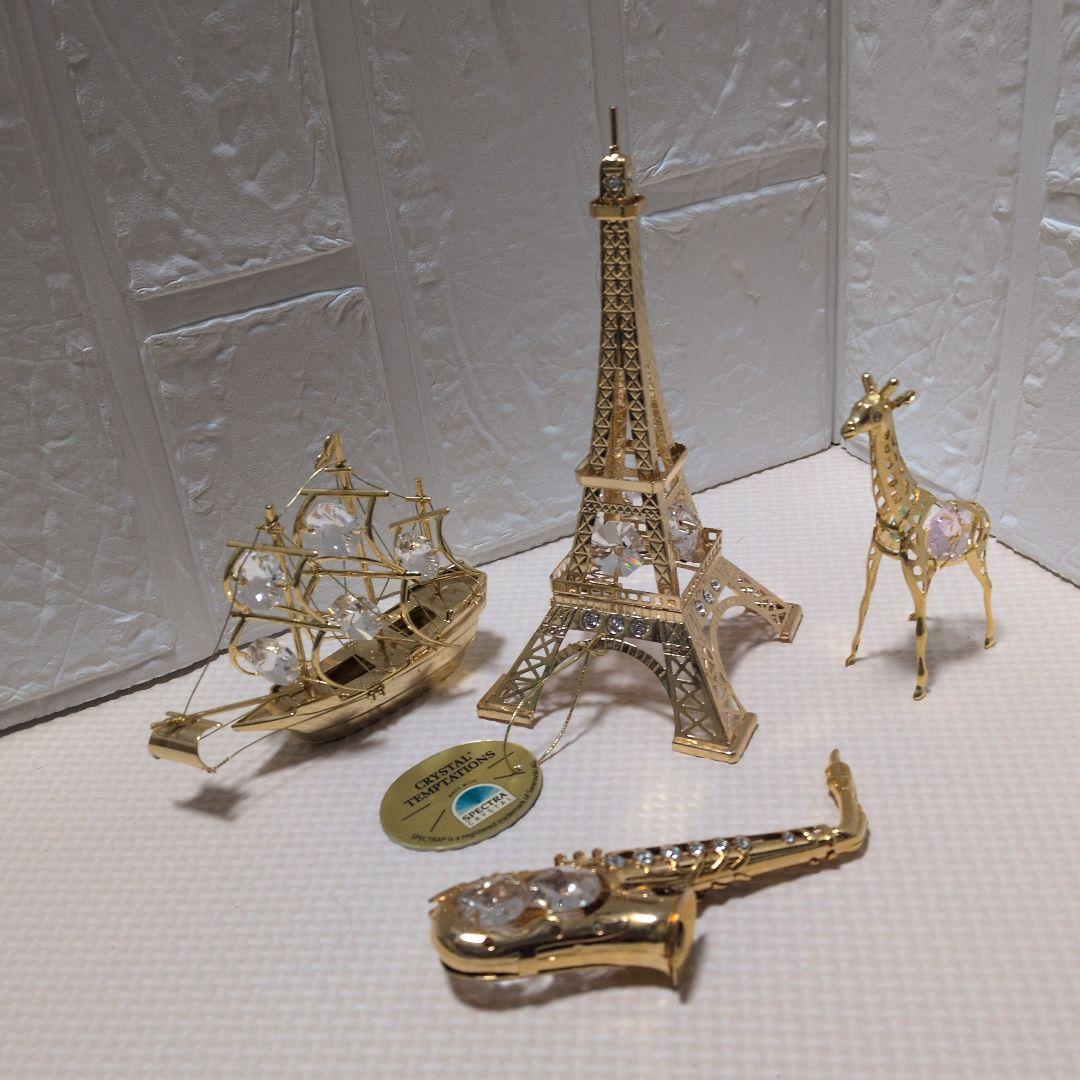 スワロフスキー　合金製　ゴールドコート　クリスタルテンプテーション　4点