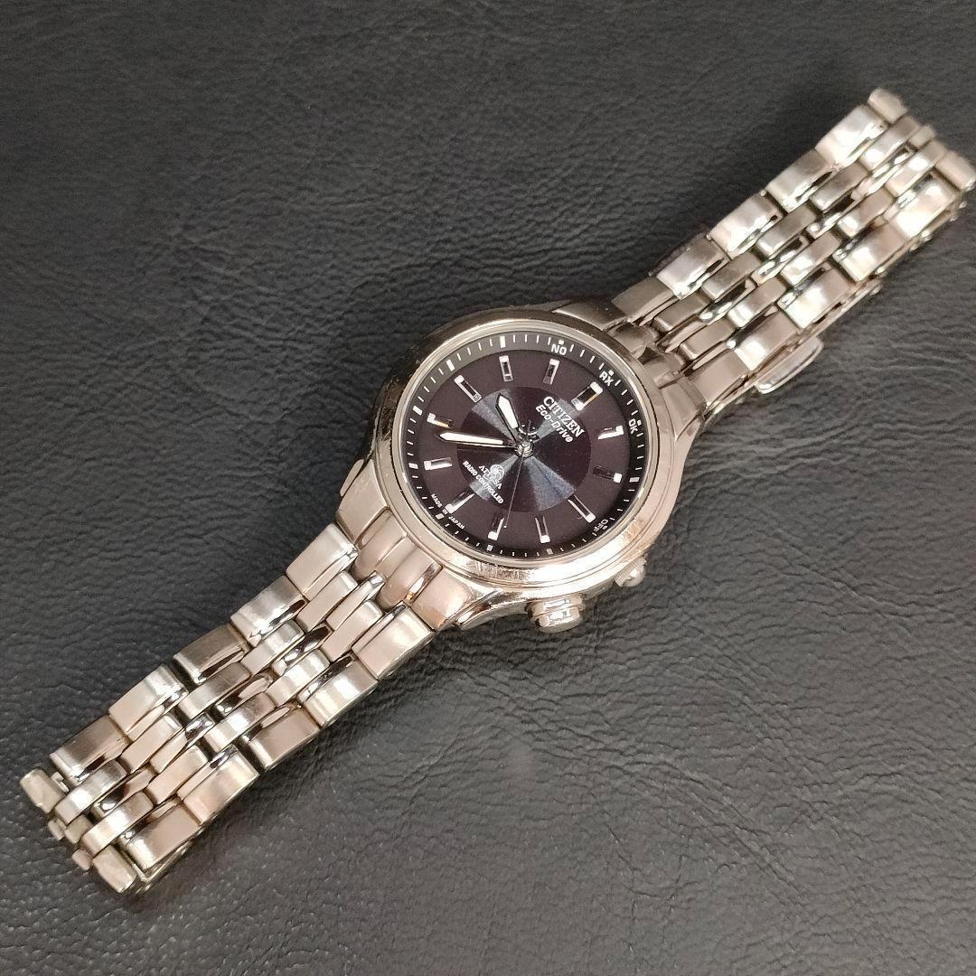 美品　CITIZEN　シチズン　アテッサ　ブラック　シルバー　ソーラー　腕時計