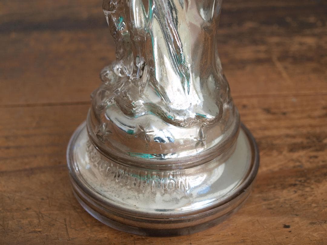 フランス 聖母マリア像 マーキュリーガラス 無原罪の御宿り 水銀ガラス/J426