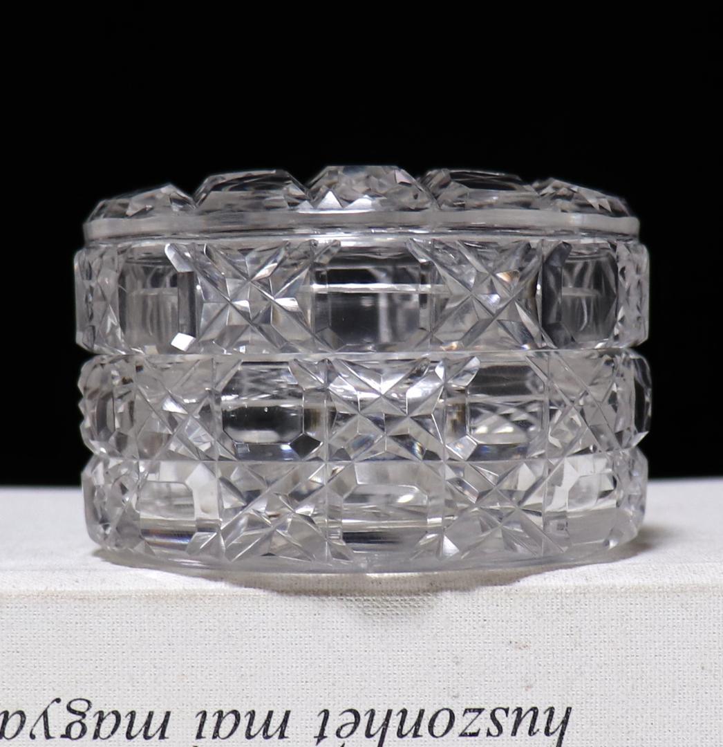 オールド・バカラ 珍品 丸型切子蓋物 ディアマン・ピエーリー ボンボニエール