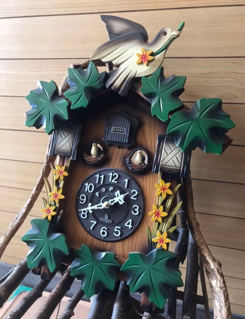 昭和アンティーク 飾り　オブジェ　◉シチズン　鳩時計 ◉木製チェア　一点物