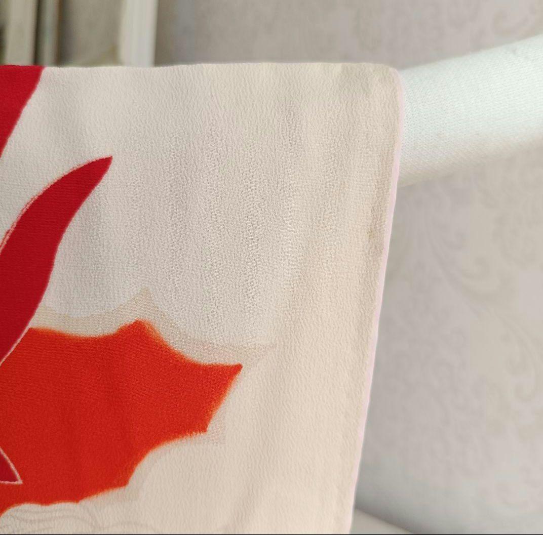 アンティーククリーム色着物と赤の作り帯☆七五三７歳セット