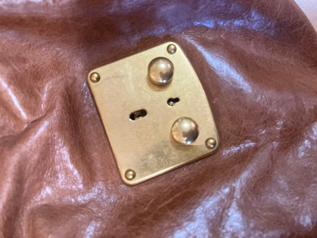 MIU MIU ブラウン ボストンバッグ　サイドリボン　ショルダーバッグ